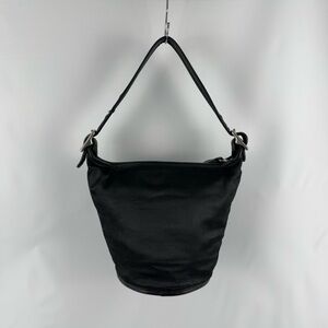 COACH Vintage Maggie Black Satin Duffle Bucket Luxury Bag Handbag 6100 RARE